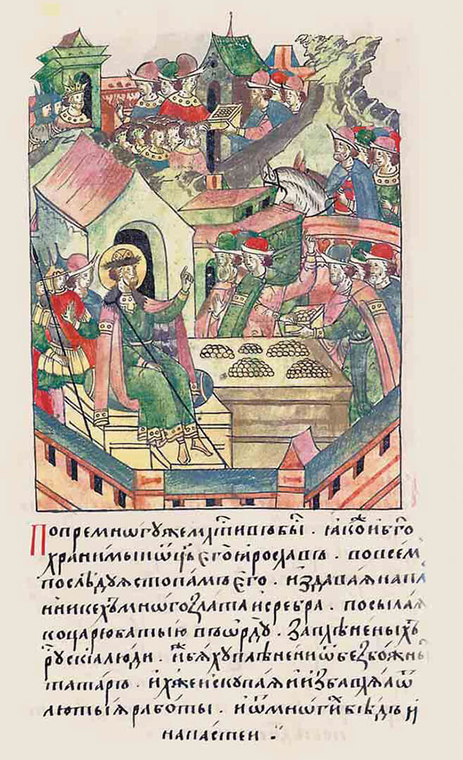 Александр Невский собирает деньги для выкупа пленных у ордынского хана