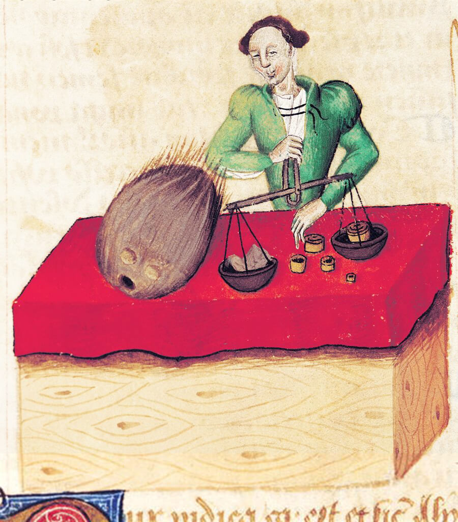 Средневековый продавец кокосов