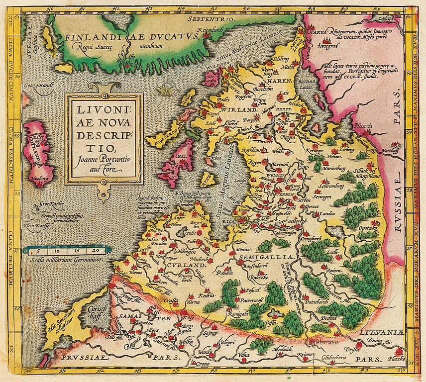 Карта Ливонии
